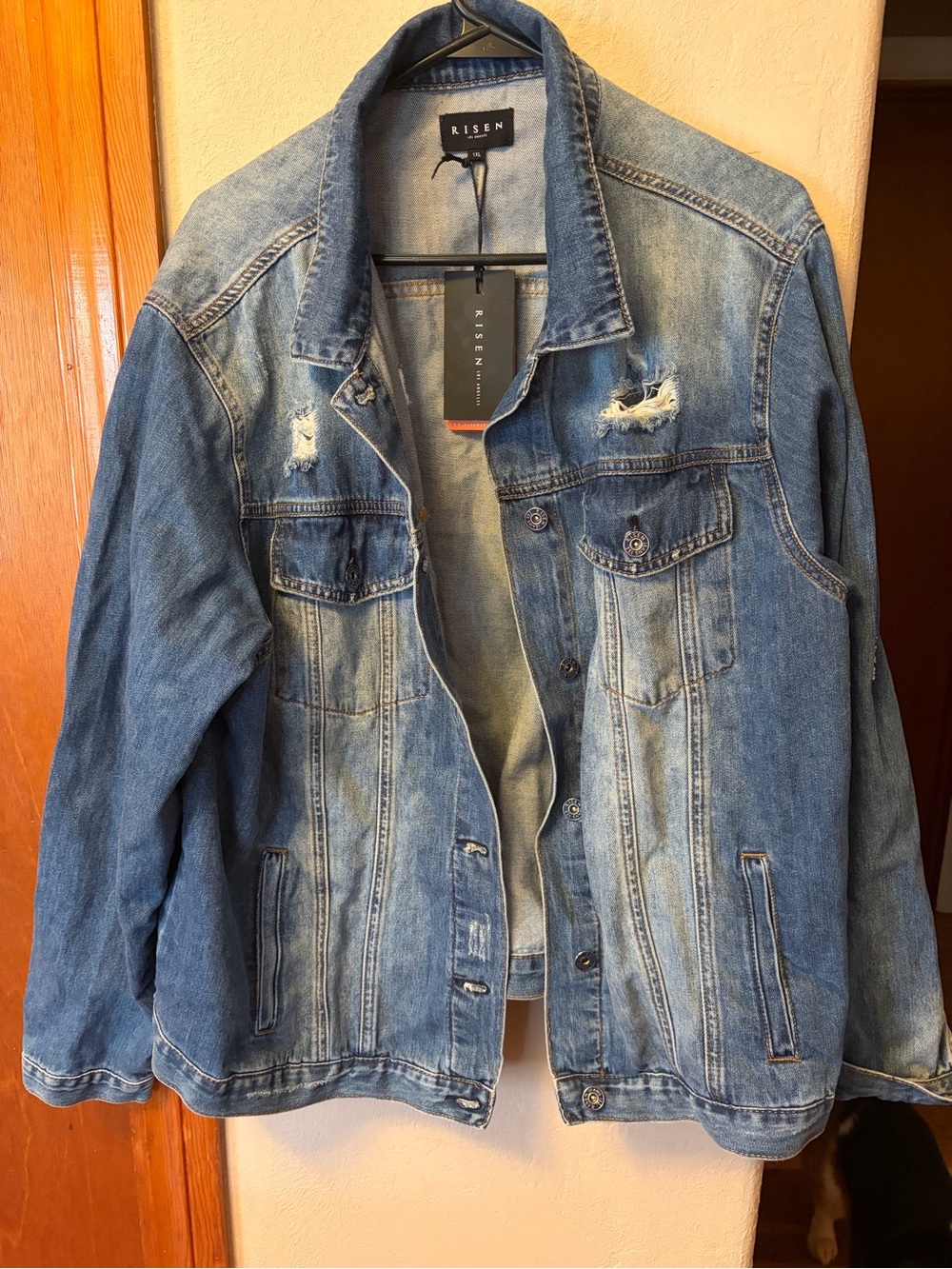 Risen Women's Distressed Blue Denim Jacket